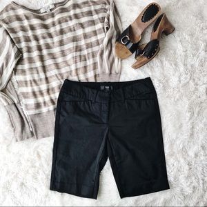 Mossimo black tailored Bermuda 10” inseam flat front mid rise shorts Sz 2
